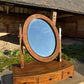 Antique Georgian Large Mahogany Tilting Oval Vanity Dressing Table Mirror