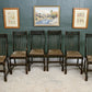 6 x Ebonised Oak Dining Chairs with Drop in Seats
