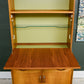 G Plan Sierra Wall Unit with Drinks Cabinet and Green Backboard