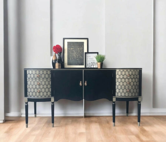 strongbow sideboard in black and vintage gold