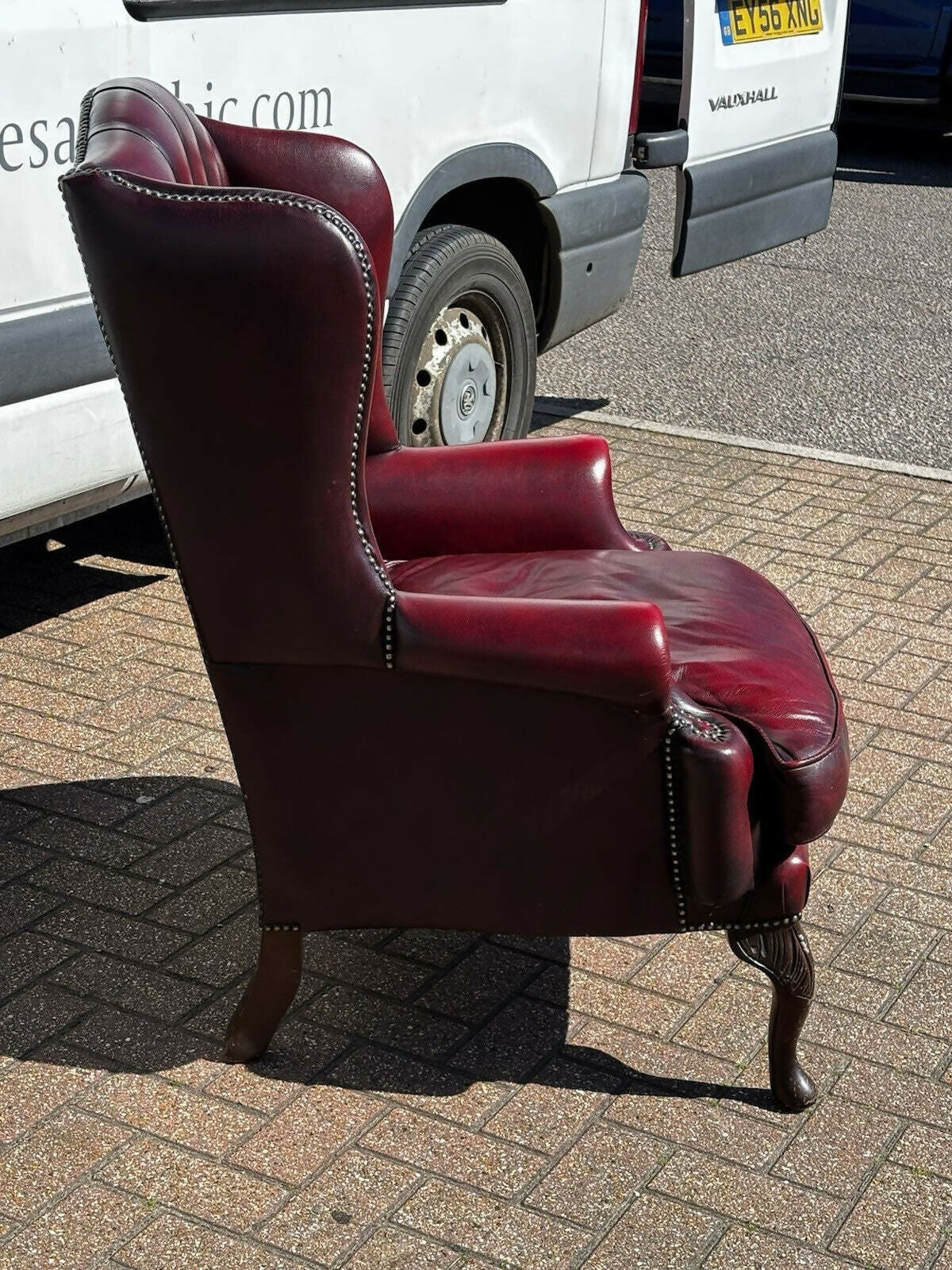 Red Leather Chesterfield Buttoned Back Armchair