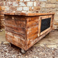 Rustic Reclaimed Wood Kitchen Island – Handmade Mobile Prep Table with Storage