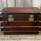 Moynat antique leather travel trunk