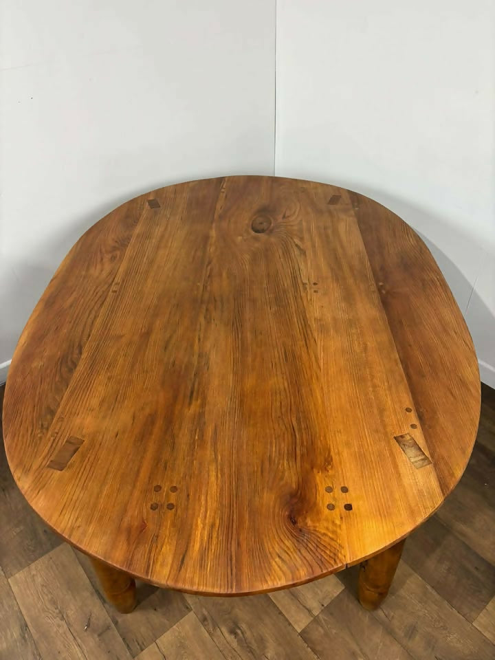 Custom Made Oval Elm Dining Table