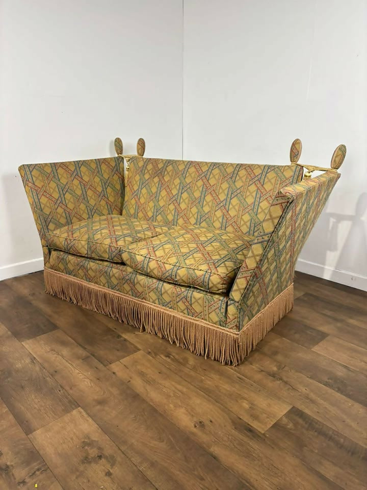 Edwardian Knole Type Drop Arm two seater Sofa