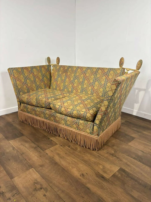 Edwardian Knole Type Drop Arm two seater Sofa