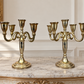 Pair of Candelabras Vintage French Style Metal Five Arm Candle Holders LOT 6483