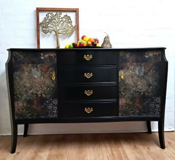 Strongbow Black Vintage Dresser, Drinks Cabinet, Re Styled Sideboard, Upstyled living room furniture.