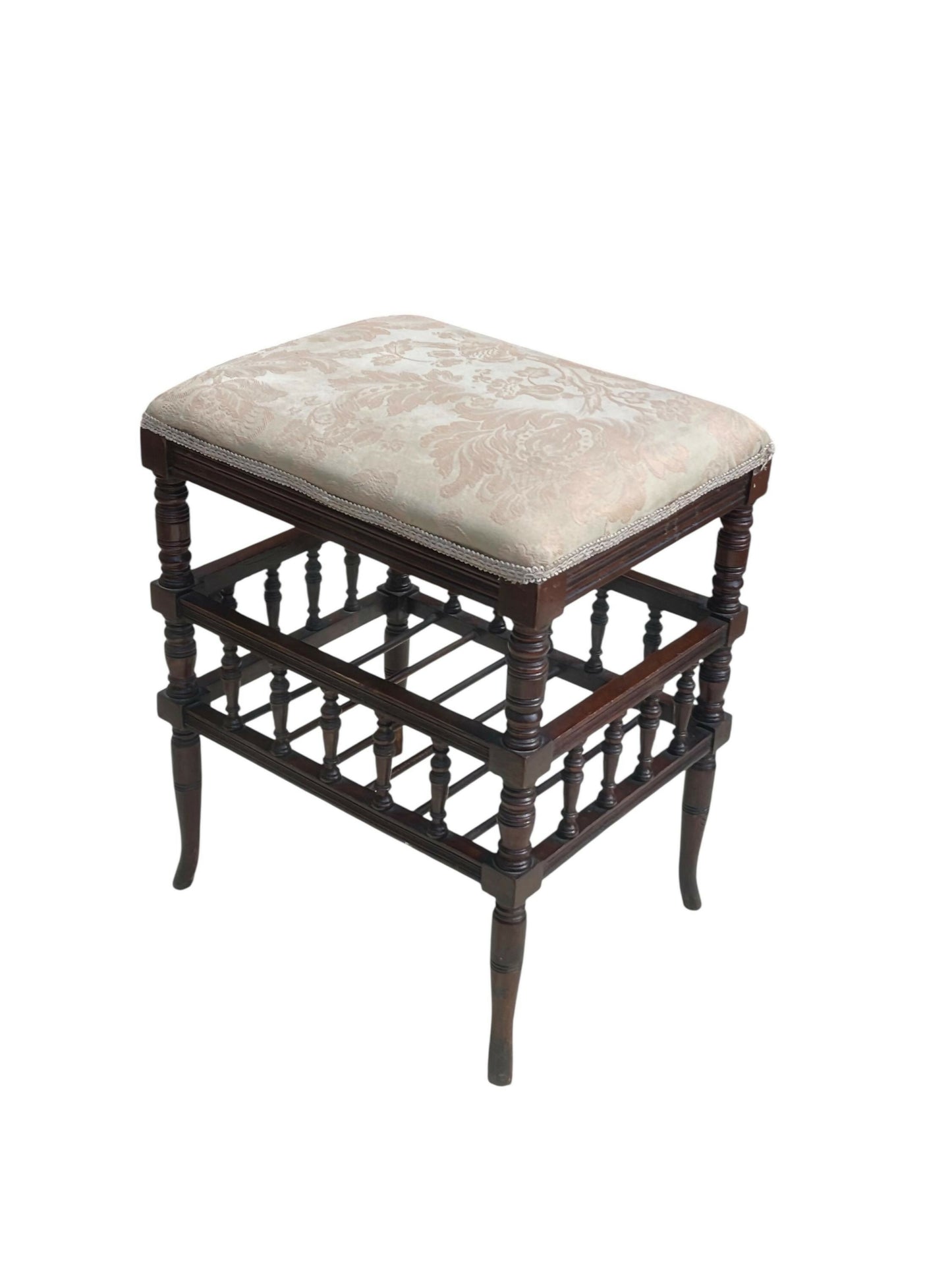 Antique Mahogany late Victorian spindle stool