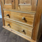 Waxed Solid Pine Two Door Wardrobe / Hall Cupboard