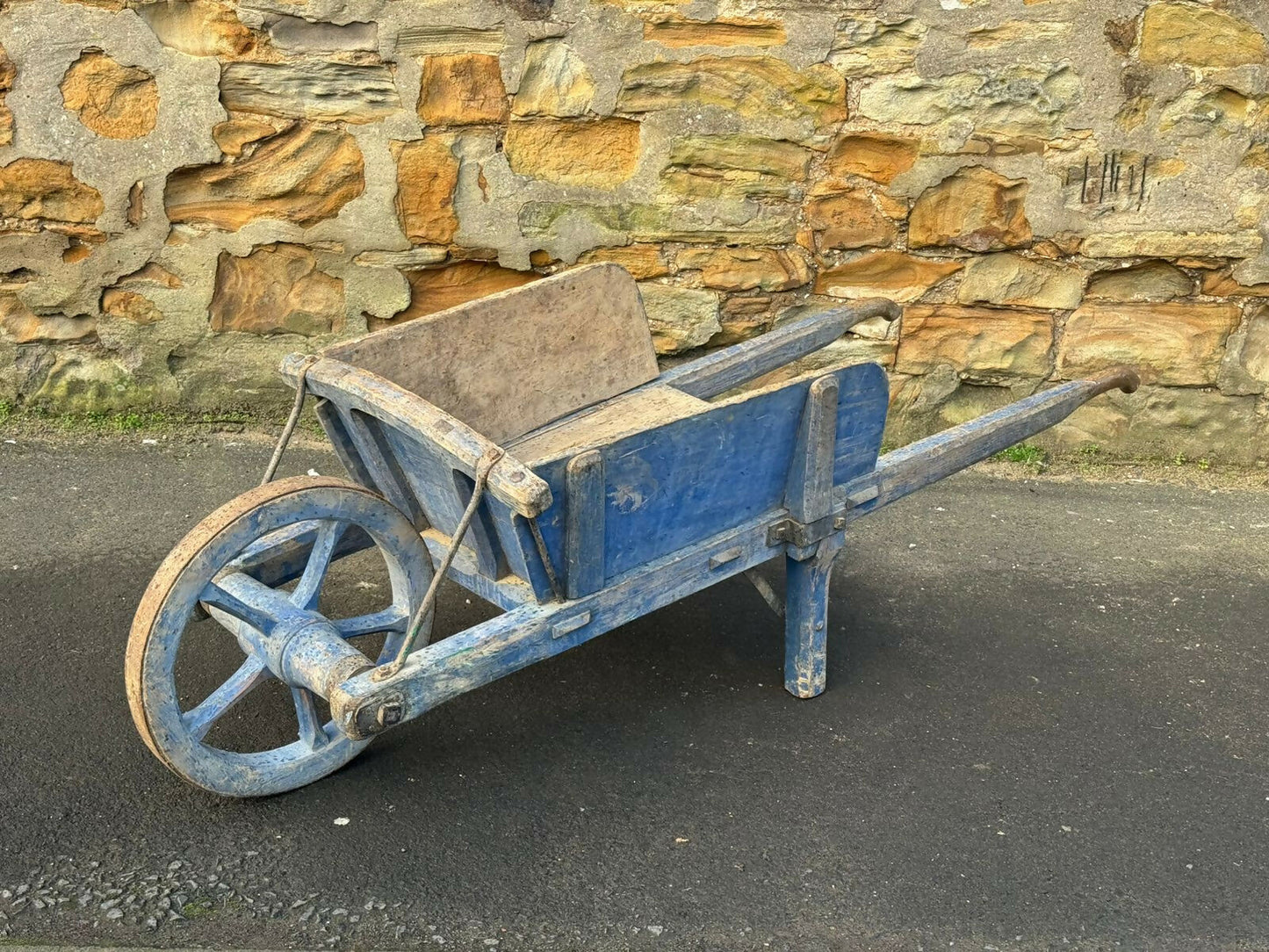 Antique French Painted Wheelbarrow, Early 1900s