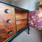 Refined Vintage Flame Mahogany Serpentine Sideboard in black