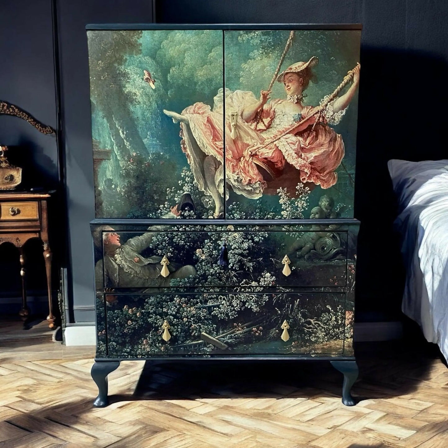 Upcycled Vintage Drinks Cabinet For Cocktail Lounge | Linen Cupboard | Bedroom Sto