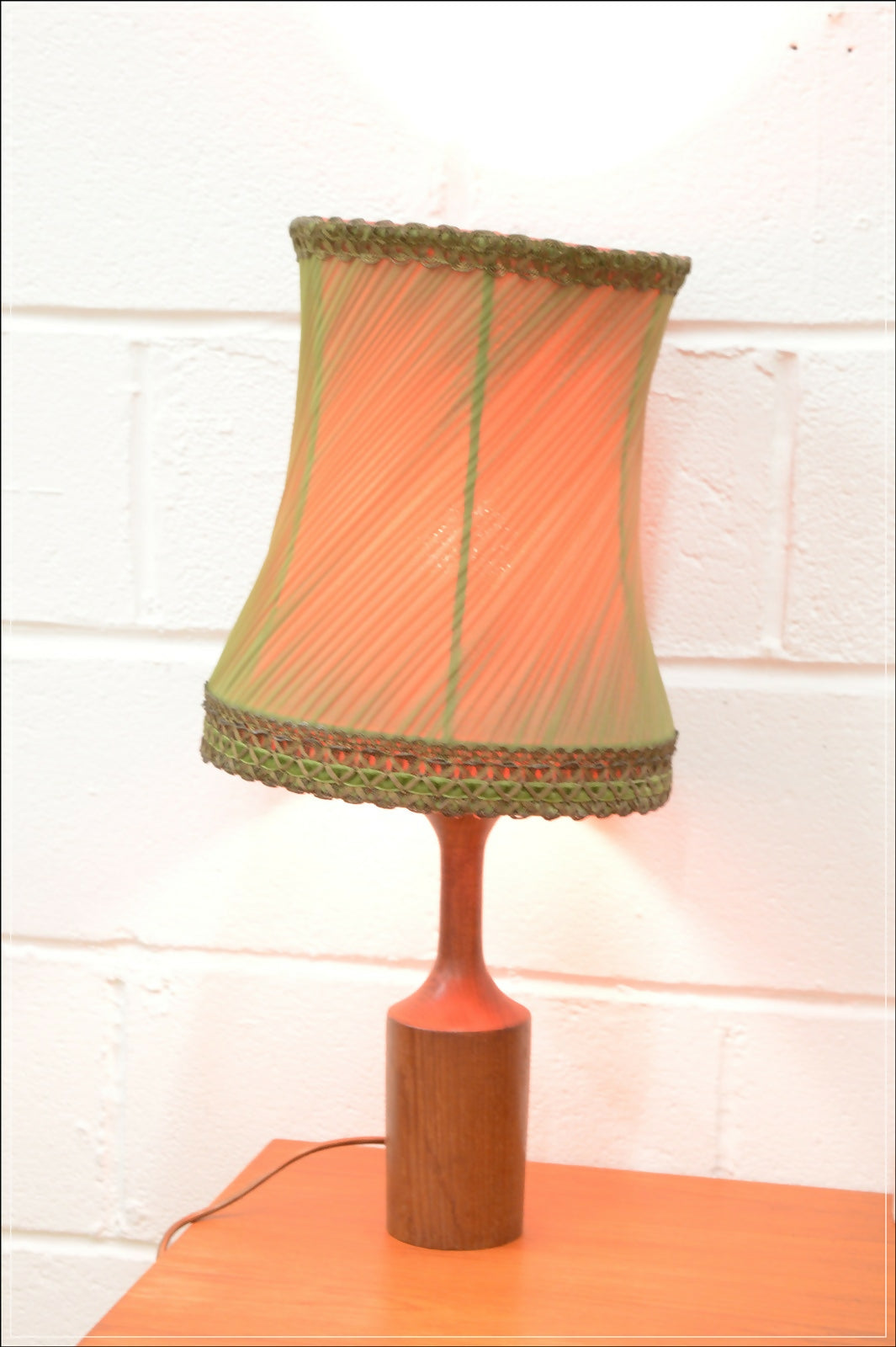 Vintage teak table lamp side lamp base (no shade!) mid century danish design