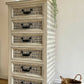Chest of drawers -Hand-painted • Dash Pattern - Upcycled Furniture