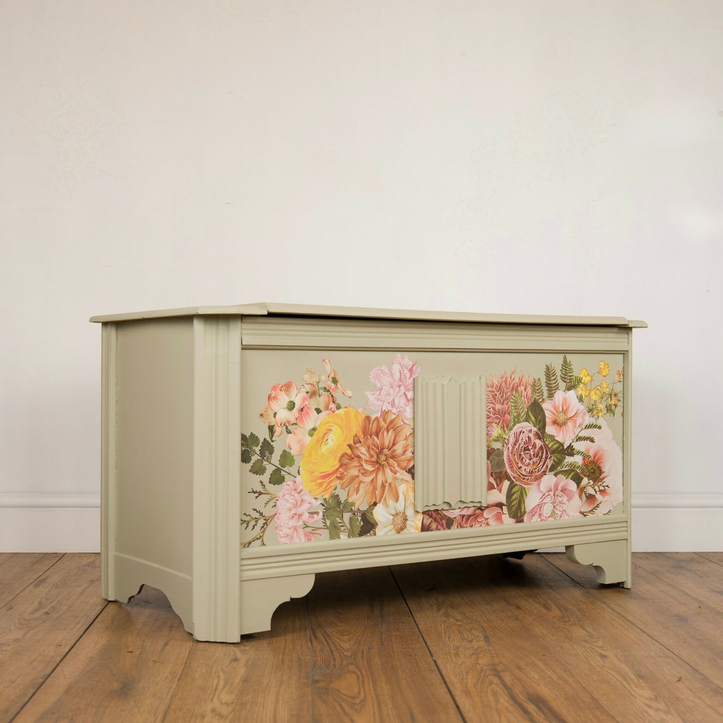 Vintage Oak Upcycled Blanket Box