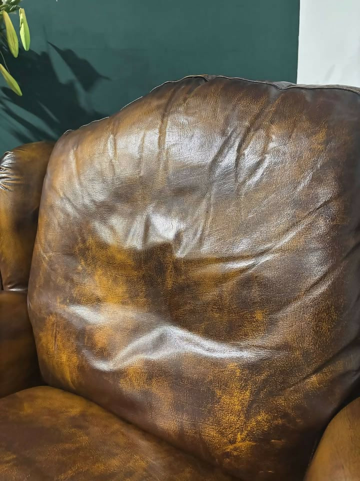 Brown Leather Wing Back Arm Chair99