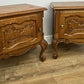 Pair of Bedside Tables Vintage French Louis Oak Nightstands Cabinets LOT 6220