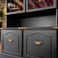 Gothic Black & Antique Gold Glazed Display Cabinet | Drinks & Cocktail Cabinet