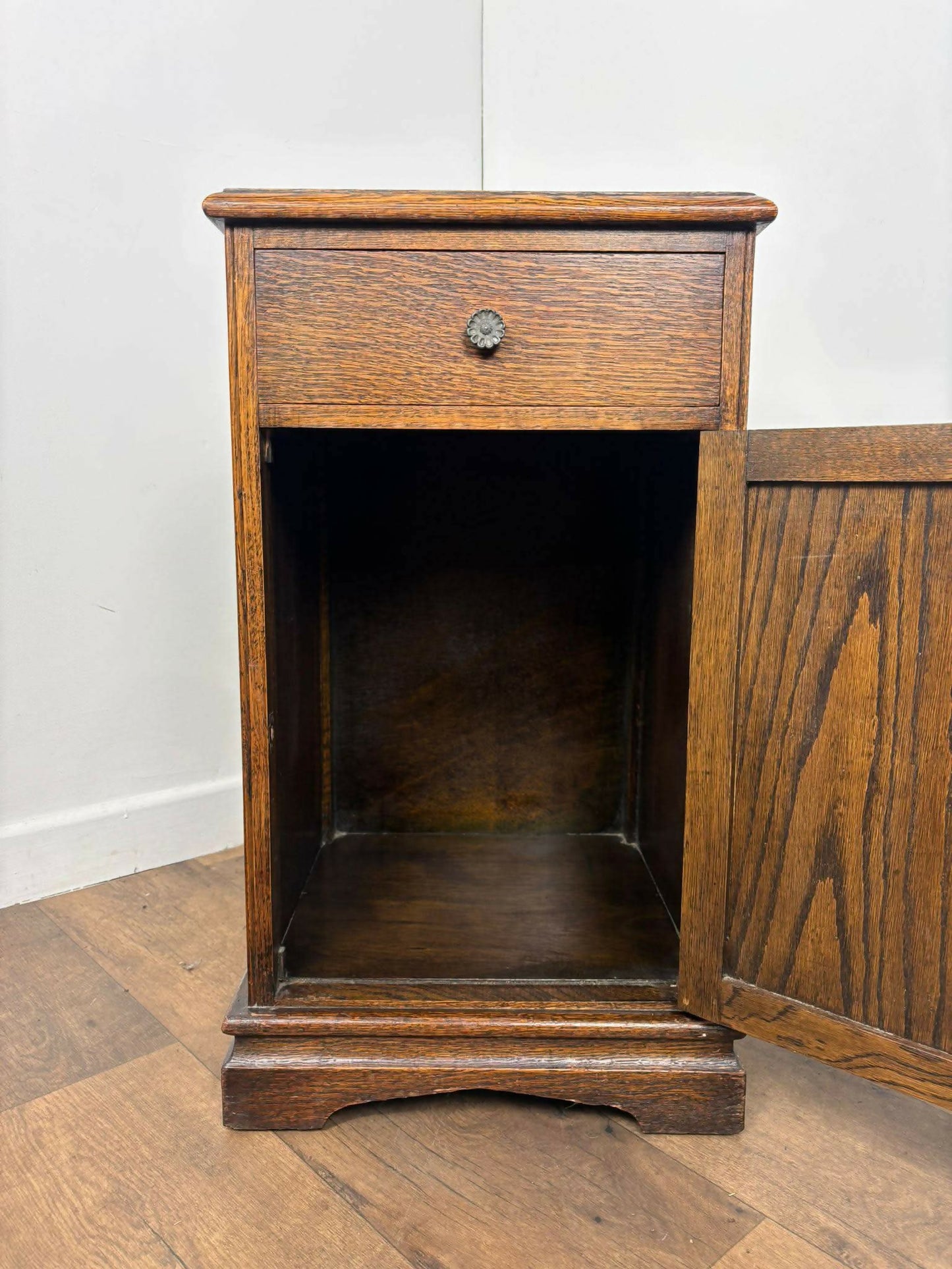 Vintage Oak Bed Side Cabinet