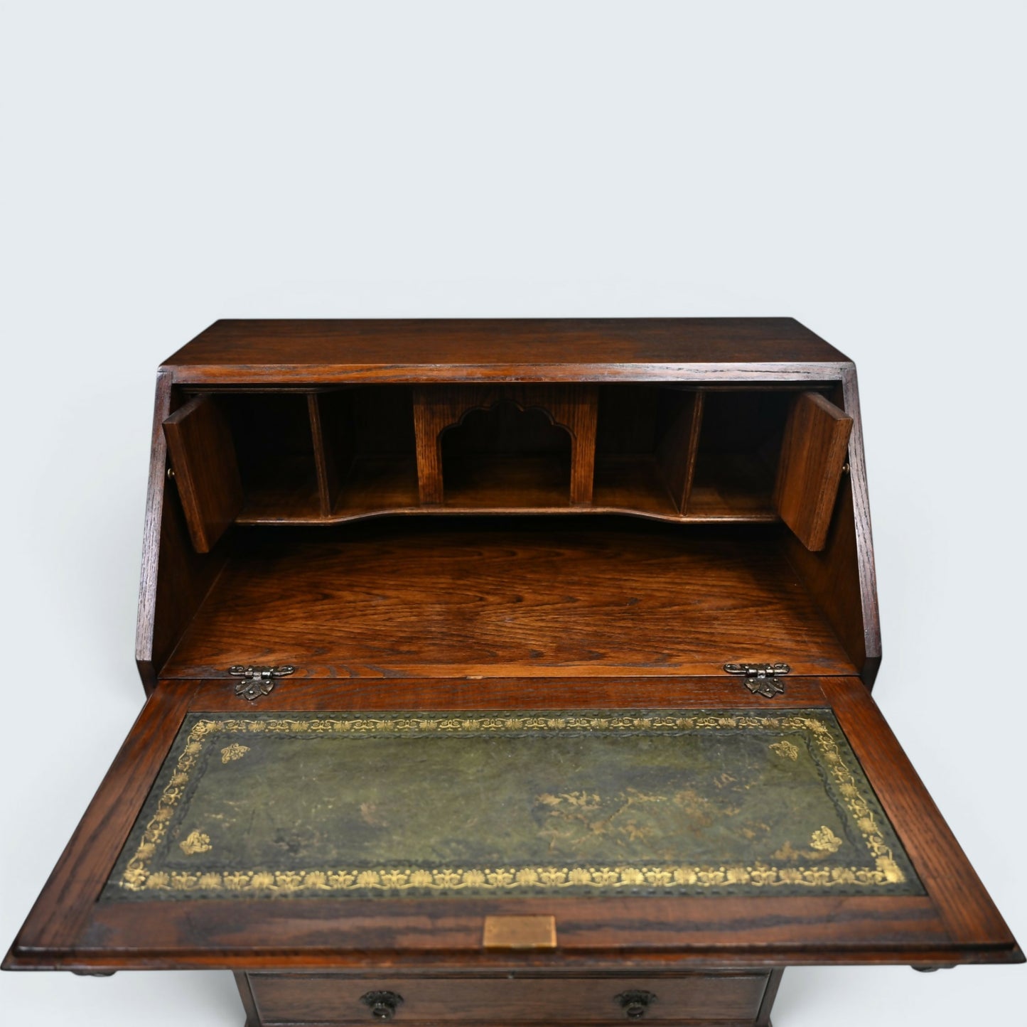 Old Charm Bureau Desk Micro Office Tudor Brown Fitted Interior FREE Delivery
