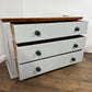 Victorian Pine Three Drawer Painted Chest with Stripped Top