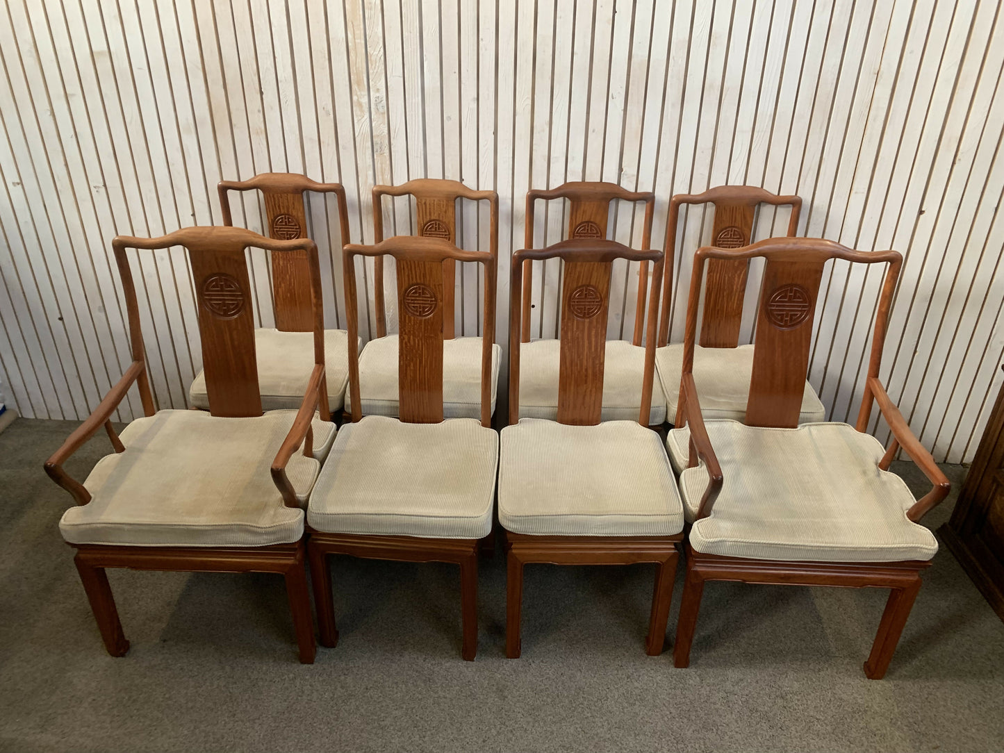 Chinese rosewood extension dining table with 8 chairs