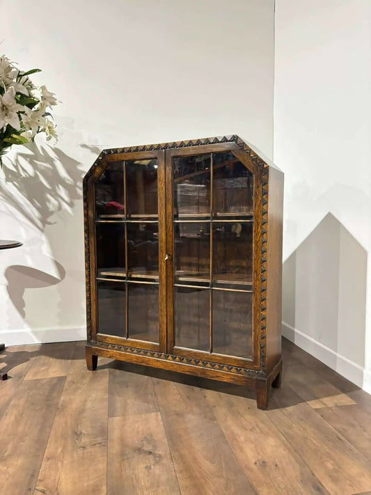 Vintage Oak Art Deco Bookcase