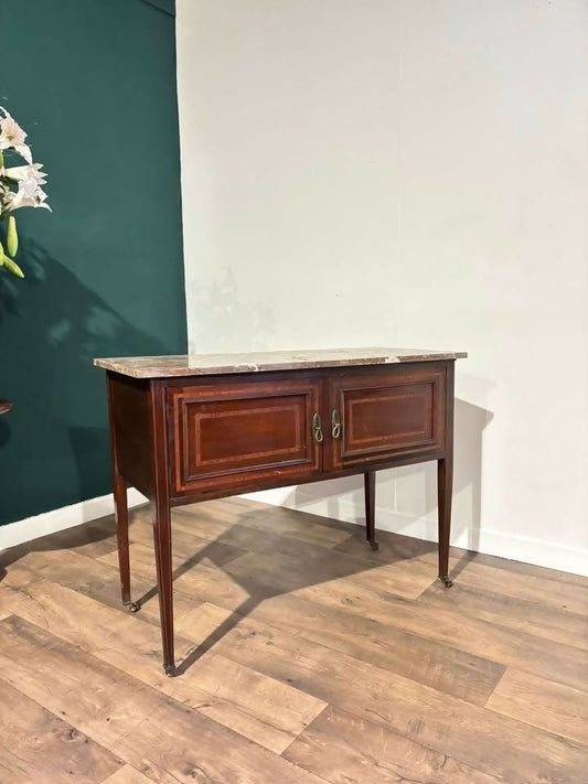 Edwardian inlaid mahogany washstand,