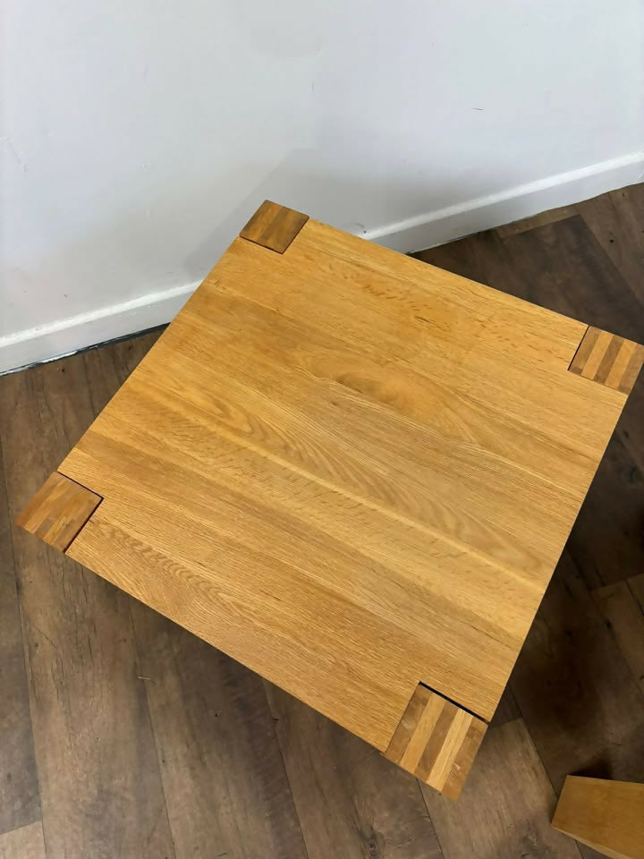 Pair of Modern Solid Oak Lamp Tables