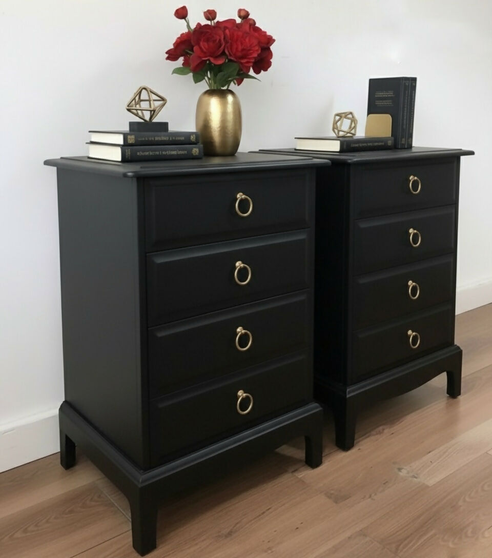Black Stag minstrel bedside cabinets