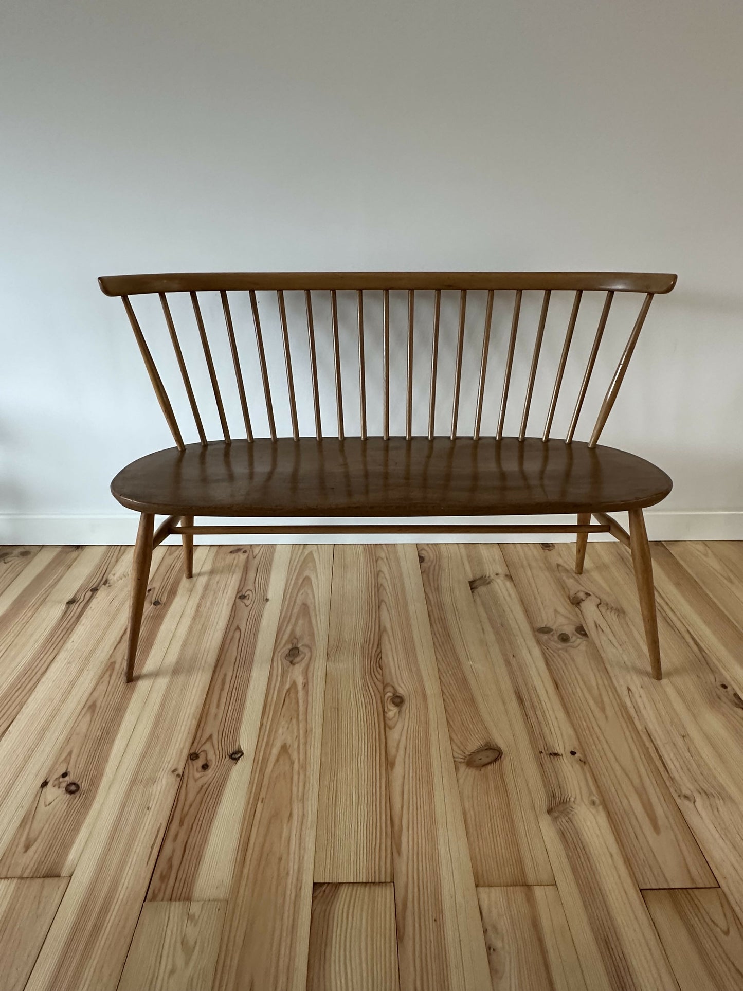 Vintage Ercol Love Seat Model 450 Ercol Natural Finish Elm