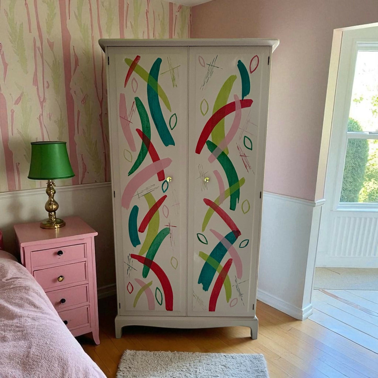 Unique pink Stag Minstrel Wardrobe