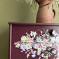 Floral Peacock Maroon chest of drawers