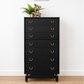Refurbished Matte Black G Plan E Gomme tallboy chest of drawers, dresser, bedroom furniture, sideboard, brass, mid century modern, Vintage