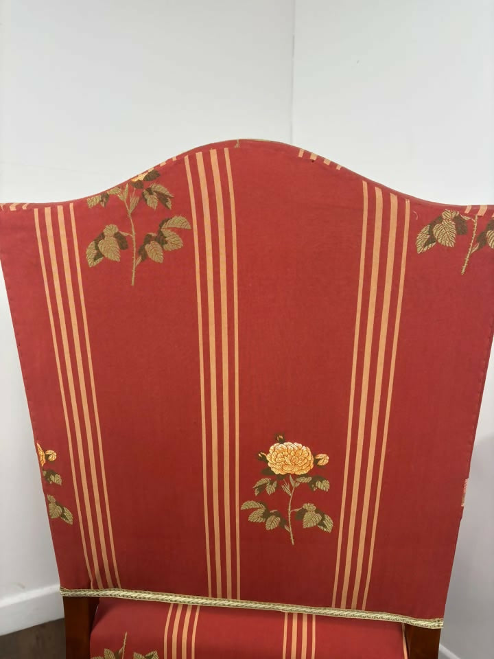 Victorian Style Reproduction Mahogany Upholstered Armchair