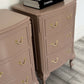 French Bedside Cabinets, Bedside Tables, Olympus, Chest Of Drawers Hand Painted In Damask, Dusty Pink