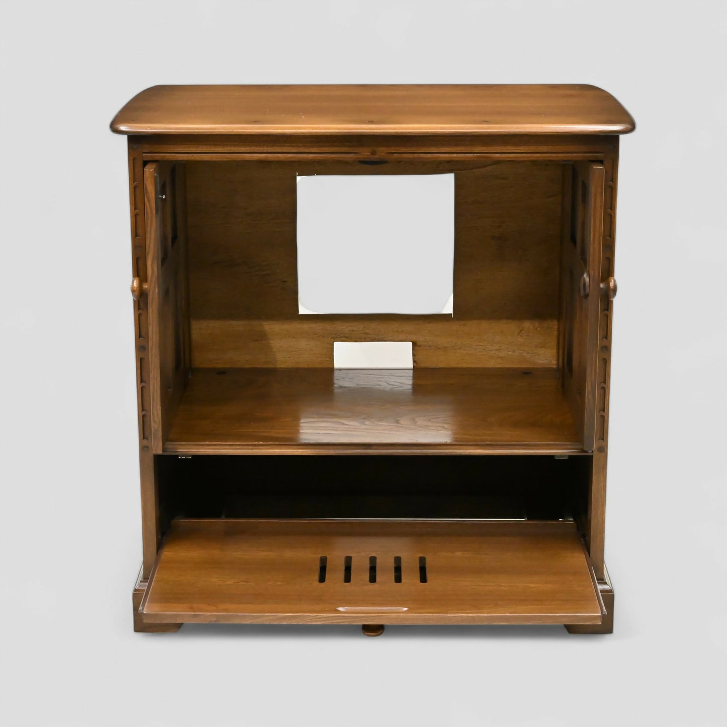 Ercol Mural TV Video Cabinet Golden Dawn Corner Flap Model 839 FREE UK Delivery. SBR10795/0508E