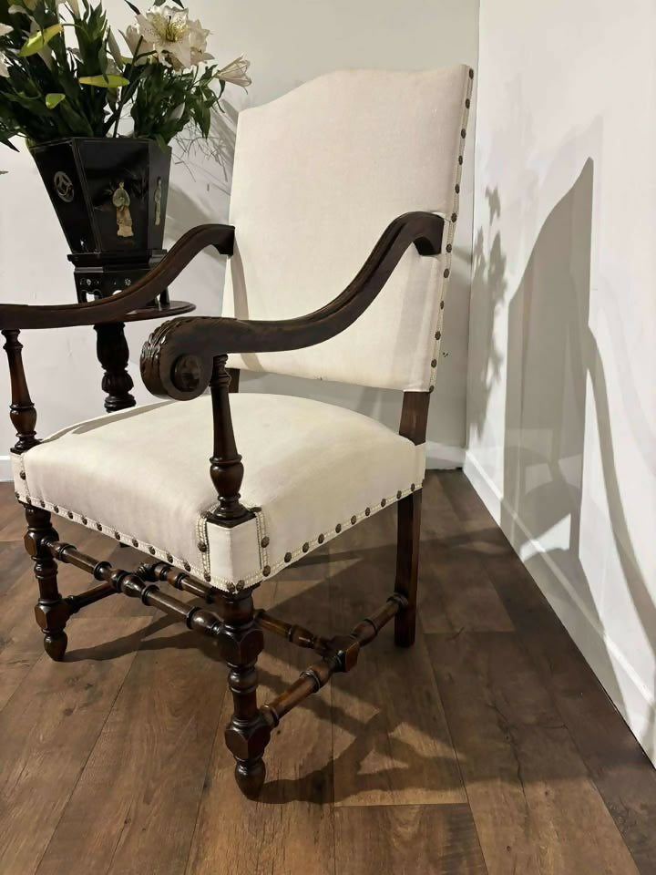 Late 19th Century Carolean Style Throne Chair