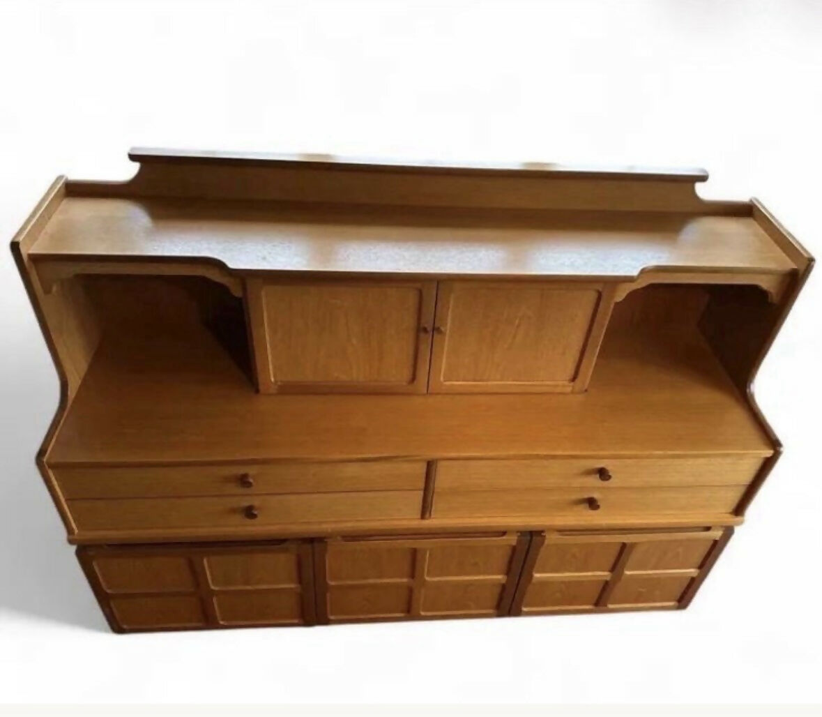 Nathan Squares Teak Sideboard Mid Century Wall Unit Vinyl Storage Drinks Cabinet UK