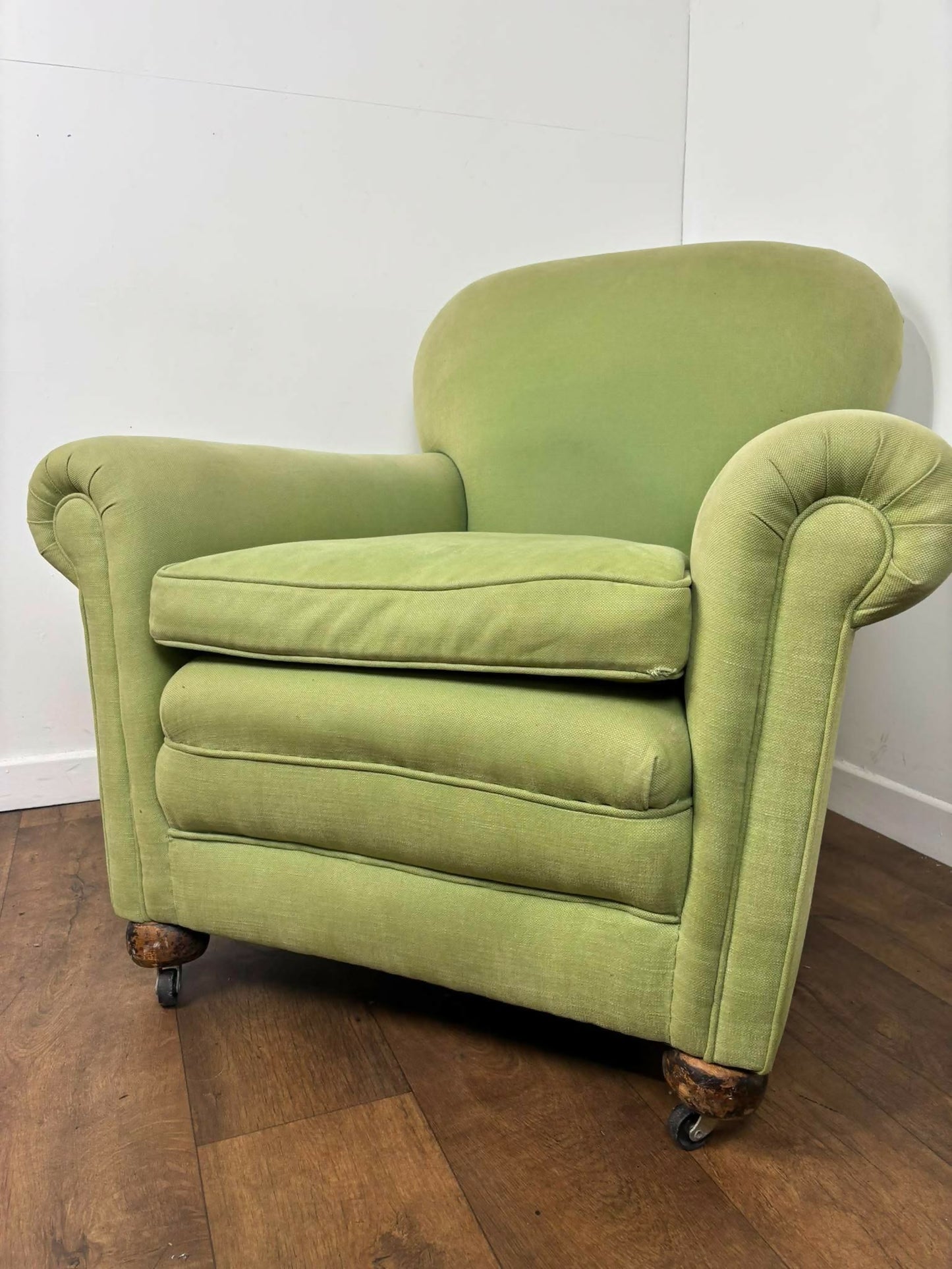 Edwardian Green Upholstered Club Chair