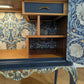 Vintage Unique Art Deco Style queen Anne Blue Drinks Cocktail Cabinet gin bar