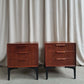 Vintage Pair of Danish Mid Century Bedside Chest Of Drawers Tables Retro Scandi R901