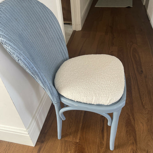 Wedgwood blue accent chair with matching fabric