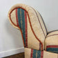 Vintage Striped Day Bed with Ottoman Storage