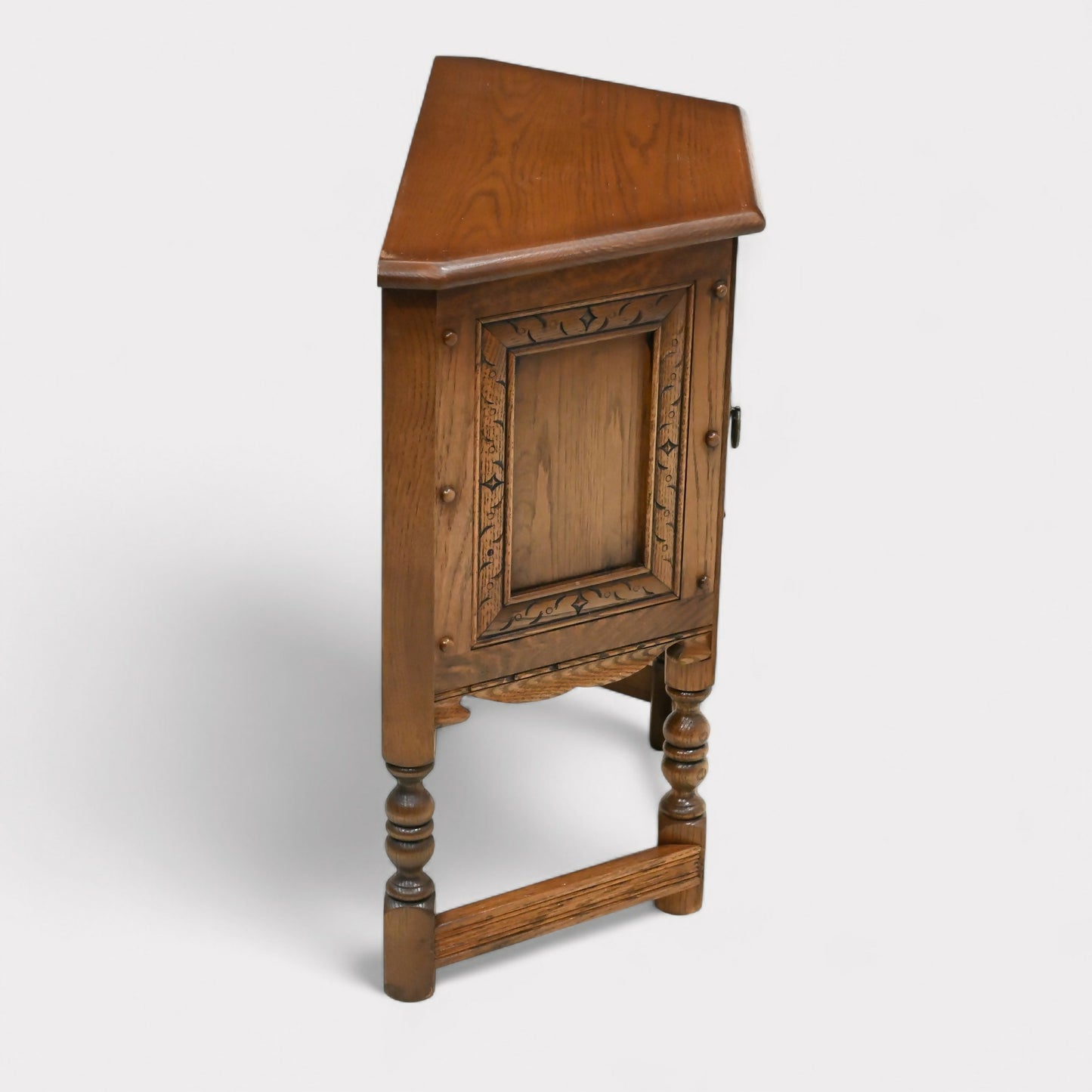 Old Charm Canted Table With Cupboard Finished In Tudor Brown* FREE UK Delivery. SBR10844/1908E