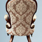 Victorian Walnut Open Armchair With Carved Decoration