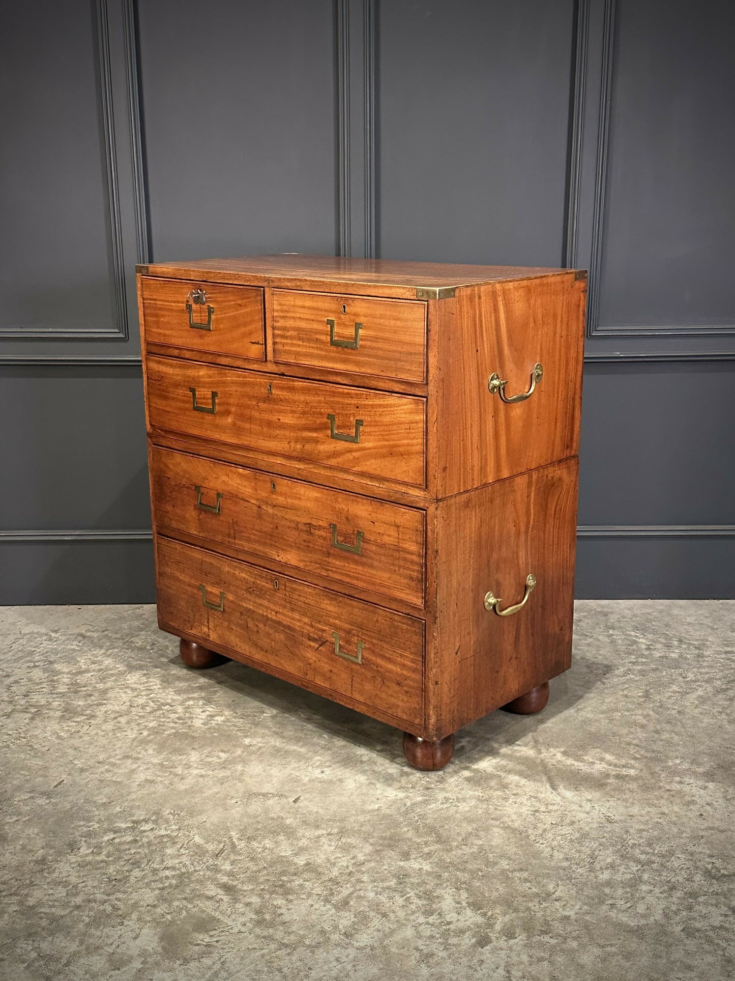 Mahogany Military Vintage Campaign Chest