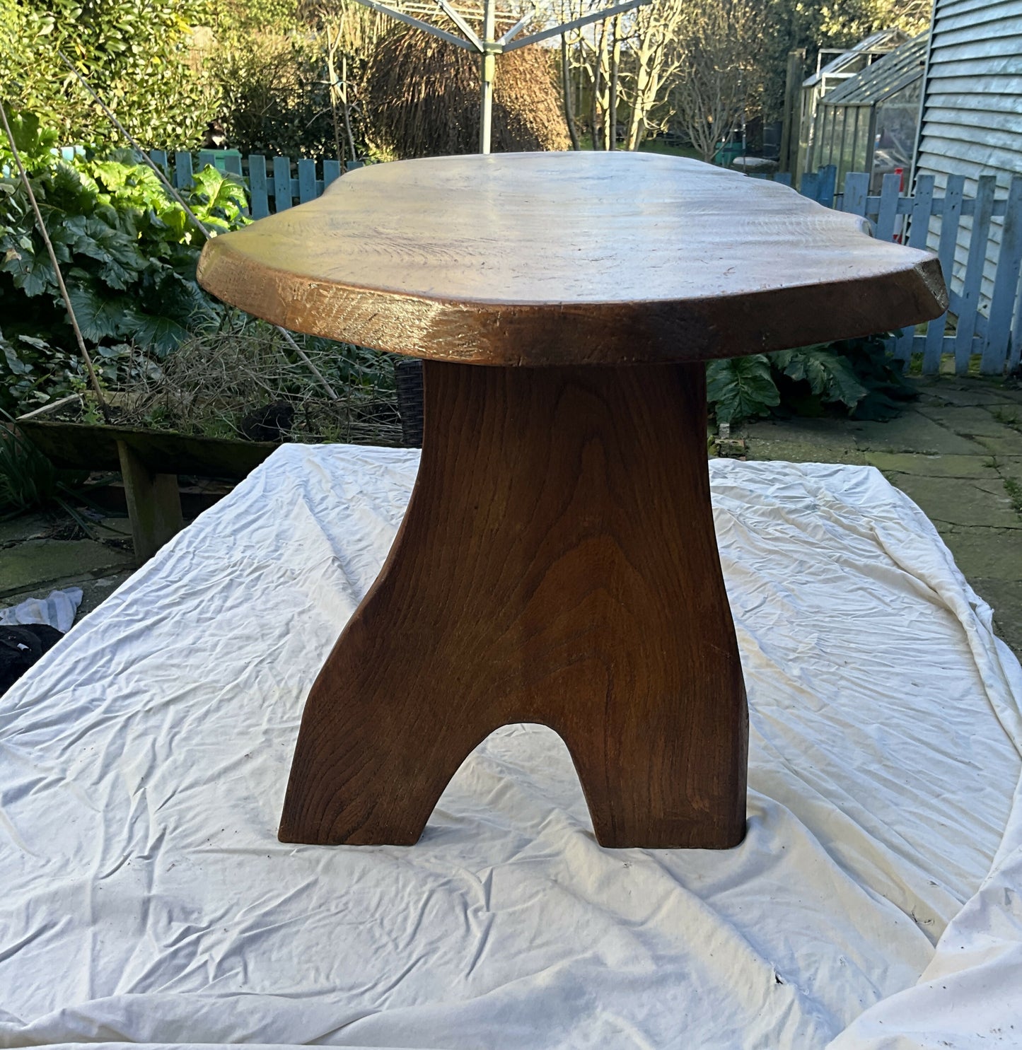 Natural elm slab coffee table