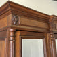 Wardrobe Antique French Style Oak Three Door Carved Mirrored Armoire LOT 6231